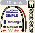 NiTi Arches, Super Elastic, Tooth Color, Dimple, Rectangle Wire, 10 Pack