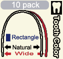 NiTi Arches SE, Tooth Color, Rectangle Wire, 10 Pack