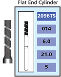 Shark Teeth Turbo Diamond Bur, Flat End Cylinder (014,6.0,21.0,Standard), 5 Pack